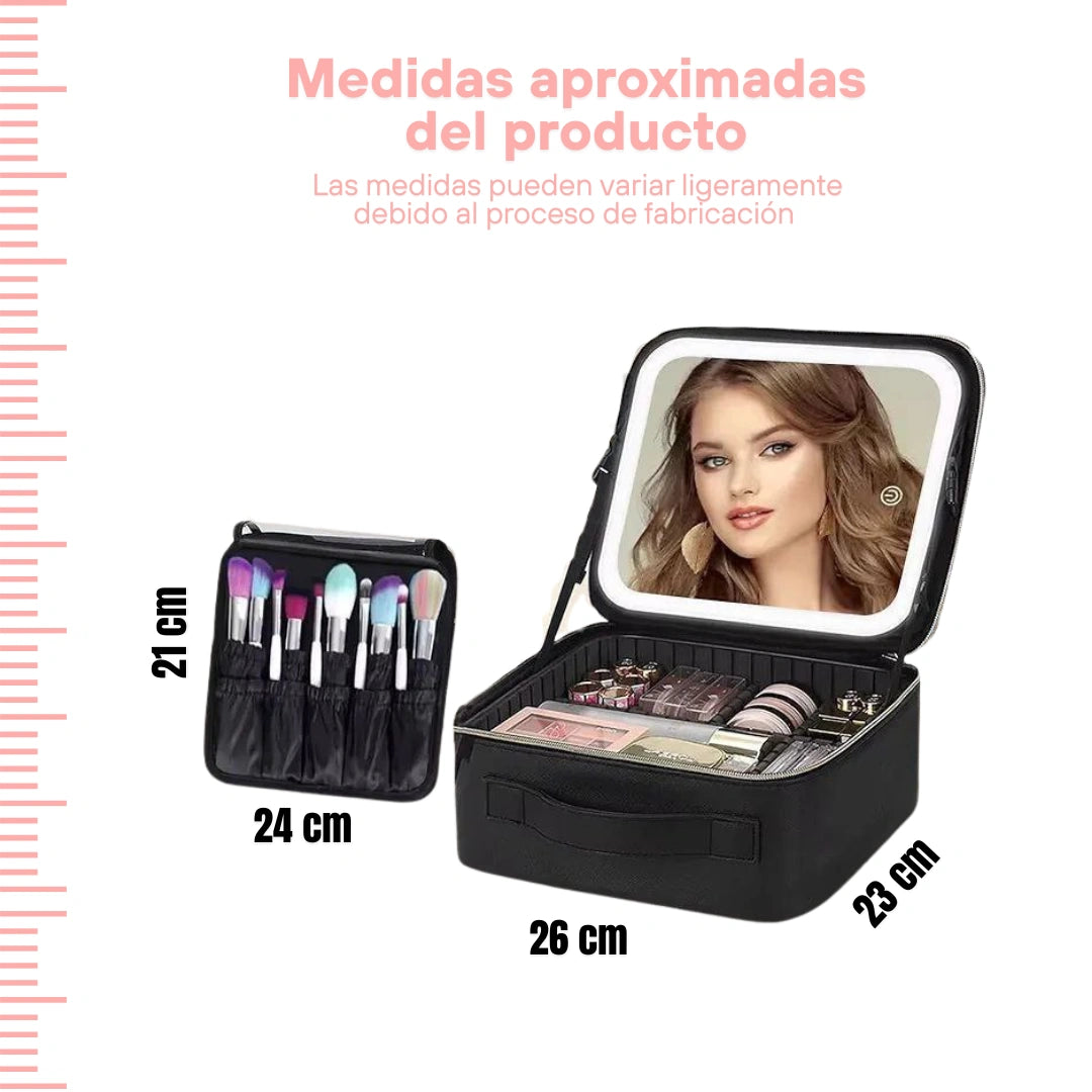 SKGLAMVANITY® / Cosmetiquera Con Espejo Led
