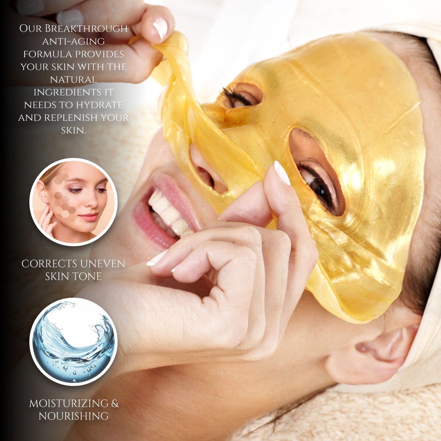 Set de 6 Mascarillas Gold- Piel siempre hidratada.
