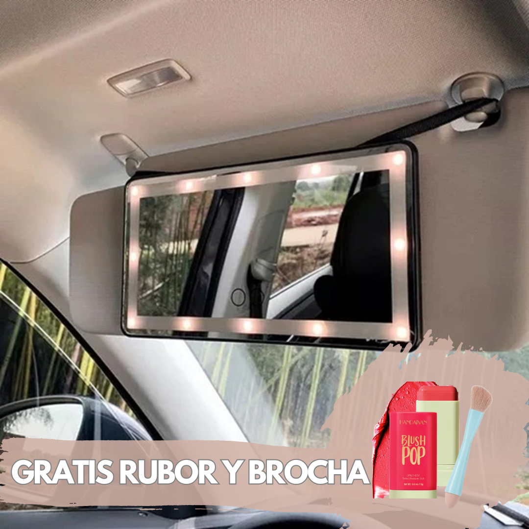ESPEJO LED PARA EL CARRO- GRATIS RUBOR Y BROCHA 4EN1