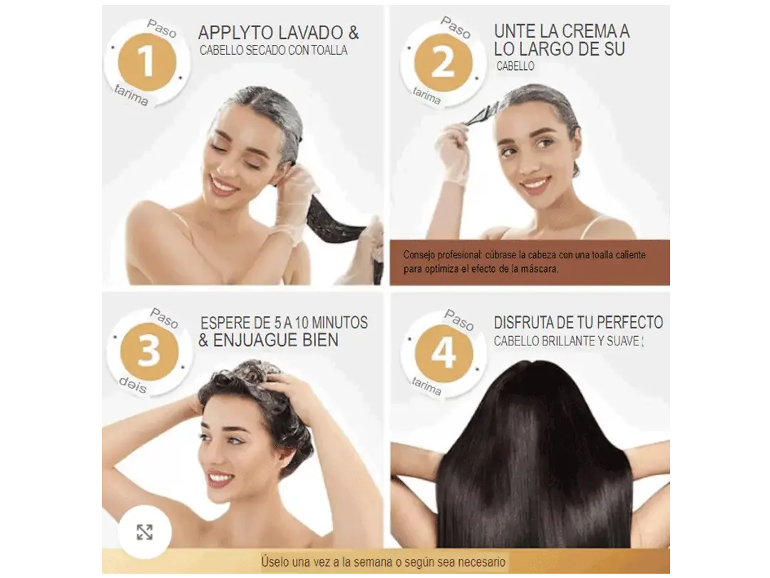 KeraGlow® x 2 UNIDADES / Mascarilla para cabello - Efecto Keratina