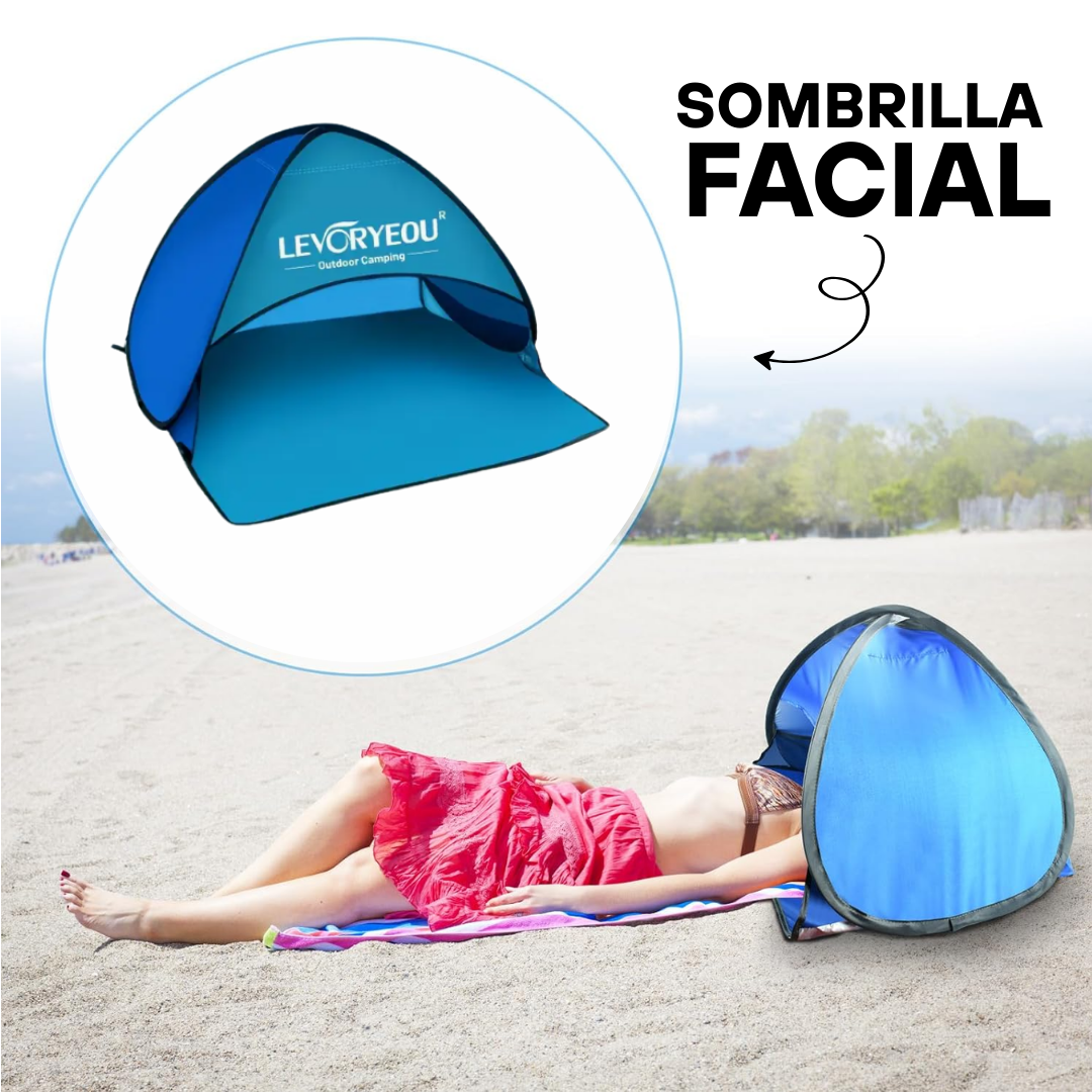 Sombrilla facial plegable / color azul