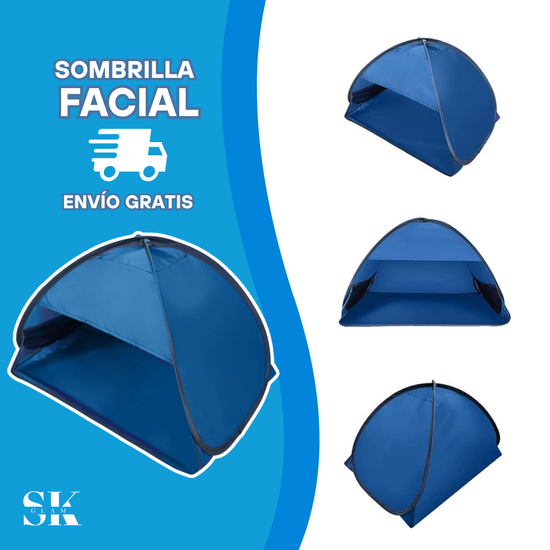 Sombrilla facial plegable / color azul